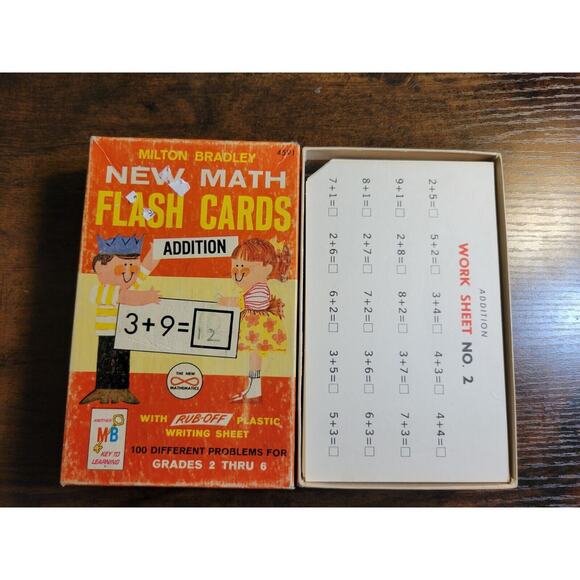 Vintage 1965 Milton Bradley New Math Flash Cards Addition #4591 Grades 2-6 - Picture 5 of 8
